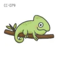 Cute cartoon chameleon temporary tattoo sticker for kids hands face animal body art decor - CC-079