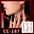 Halloween scar face tattoo sticker, scary bloody stitches makeup waterproof design for party. - CC-187 Halloween Scar