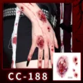Waterproof Halloween temporary tattoo stickers realistic bloody scar face makeup party props - CC-188 Halloween Scar