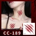 Halloween temporary tattoo stickers bloody scars face body makeup waterproof party decor - CC-189 Halloween Scar