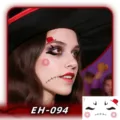 Halloween temporary face tattoo sticker, scar and funny makeup design, waterproof variant. - EH-094 / 120*75mm