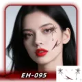 Halloween face tattoo sticker waterproof scary spider web scar makeup style variant EH-095 - EH-095 / 120*75mm