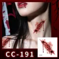 Halloween temporary tattoo sticker waterproof scary scar face body art makeup party decor - CC-191 Halloween Scar