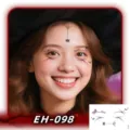 Halloween face temporary tattoo waterproof spider web scary makeup sticker for party - EH-098 / 120*75mm