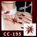Halloween spider web worm scar temporary tattoo sticker waterproof scary makeup party - CC-195 Halloween Scar