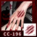 Halloween scary scar temporary tattoo stickers waterproof bloody claw marks body art makeup. - CC-196 Halloween Scar