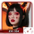 Halloween face tattoo sticker variant, waterproof scary scar design for party makeup look. - EH-104 / 120*75mm