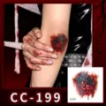 Halloween scary scar temporary tattoo sticker for party makeup, waterproof design. - CC-199 Halloween Scar