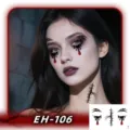 Halloween temporary face tattoo sticker scary bloody tears scar makeup party waterproof - EH-106 / 120*75mm