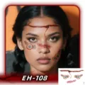 Halloween temporary face tattoo stickers waterproof scary scars and realistic eye makeup designs for party. - EH-108 / 120*75mm