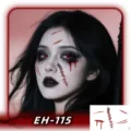 Halloween temporary face tattoo stickers, waterproof scary scar makeup props for cosplay parties. - EH-115 / 120*75mm