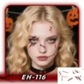 Halloween temporary face scar tattoo stickers, waterproof bloody wound makeup props. - EH-116 / 120*75mm