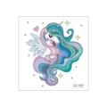 Waterproof cute children cartoon unicorn temporary tattoo sticker with colorful mane and stars. - Winged Unicorn (CD-017)