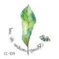 Adhesivo de tatuaje temporal impermeable con hoja verde y mariposa para arte fotográfico. - CC-109