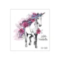 Waterproof temporary unicorn tattoo sticker for kids, cute cartoon animal body art design. - Sketch Unicorn (CD-020)