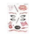 Halloween face temporary tattoo stickers scary wound bloody scars masquerade party makeup props - LC-975 / 210*150MM
