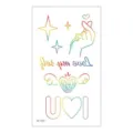 Waterproof temporary tattoo sticker featuring colorful gradient heart and star patterns. - RC-530 / 60*105mm