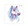 Watercolor unicorn temporary tattoo sticker for kids, cute cartoon animal design. - Watercolor Unicorn (CD-022)