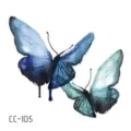 Waterproof watercolor butterfly temporary tattoo sticker for body art and fashion decoration. - CC-105