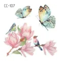 Waterproof watercolor floral bird butterfly temporary tattoo sticker variant design SKU - CC-107