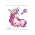 Cute watercolor unicorn temporary tattoo sticker for kids, waterproof and safe body art. - Meteor Unicorn (CD-024)