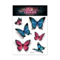 Pegatinas de tatuaje temporal de mariposa 3D impermeables, arte corporal colorido para mujeres y niños. - Pegatina Tatuaje Mariposa (RH-001) / 105x150mm