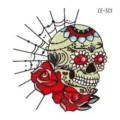 Waterproof Halloween skull rose temporary tattoo sticker for party and children decoration - CE-301 / 60*60mm