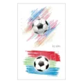 Football temporary tattoo sticker EC-041 waterproof body art design for kids and fans. - EC-041
