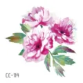 Waterproof floral temporary tattoo sticker, cute watercolor pink flower design for body art. - CC-114