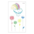Cute rainbow cloud flower temporary tattoo sticker waterproof simple body art design. - RC-529 / 60*105mm