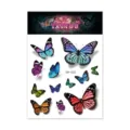 Juego de pegatinas de tatuaje temporal de mariposa colorida 3D impermeable, arte corporal. - Pegatina Tatuaje Mariposa (RH-003) / 105x150mm