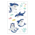 Niños pegatina de tatuaje temporal impermeable tiburón de dibujos animados lindo para fiesta - EC-249
