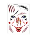 Halloween face tattoo sticker scary clown scar waterproof temporary makeup party decor - LC-980 / 210*150MM