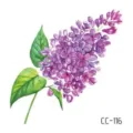 Waterproof purple lilac flower temporary tattoo sticker for face body art makeup. - CC-116