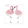 Adhesivo de tatuaje temporal impermeable con lindos flamencos rosas de acuarela y arte floral. - Flamenco Simétrico (CD-004)