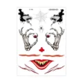 Halloween face tattoo sticker set scary skeleton hands snake mouth temporary makeup party - LC-981 / 210*150MM