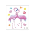 Waterproof flamingo temporary tattoo sticker for kids cute heart body art design variant - Love Flamingo (CD-005)