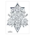 Adhesivo de tatuaje temporal impermeable triángulo geométrico floral pecho brazo arte. - Floral Geométrico (AL-013) / 210*150MM