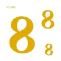 Metallic gold number 8 temporary tattoo sticker for sports, parties and festival events. - VC-008