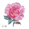 Waterproof pink rose temporary tattoo sticker for fashion makeup, face art and photo shoots. - CC-118