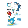 Kids waterproof cartoon temporary tattoo stickers sheet with cute shark and fish for party. - EC-253