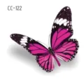 Waterproof pink butterfly temporary tattoo sticker, perfect for body art and face decoration. - CC-122