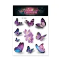Waterproof 3D colorful butterfly temporary tattoo sticker sheet with purple floral designs SKU - Butterfly Tattoo Sticker (RH-008) / 105x150mm