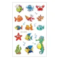 Adesivo per tatuaggio temporaneo impermeabile per bambini con simpatici pesci di mare. - EC-073 / 120*75mm