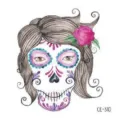 Adesivo tatuaggio temporaneo viso teschio Halloween impermeabile per bambini festa. - CE-310 / 60*60mm