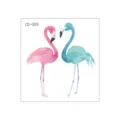 Watercolor flamingo temporary tattoo sticker, waterproof cute body art design for kids and adults. - Facing Flamingos (CD-009)