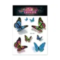 Waterproof 3D colorful butterfly temporary tattoo sticker sheet fashion body art design for women - Butterfly Tattoo Sticker (RH-010) / 105x150mm