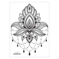 Waterproof chest tattoo sticker with lotus mandala design and hanging bead drops for sexy body art. - Lotus Tassel (AL-010) / 210*150MM