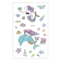 Hoja de pegatinas de tatuaje temporal para niños impermeables con sirena y delfín adorables. - Estilo Sirena (EC-559)