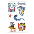 Waterproof cartoon shark temporary tattoo sticker sheet for children summer beach party fun - EC-257